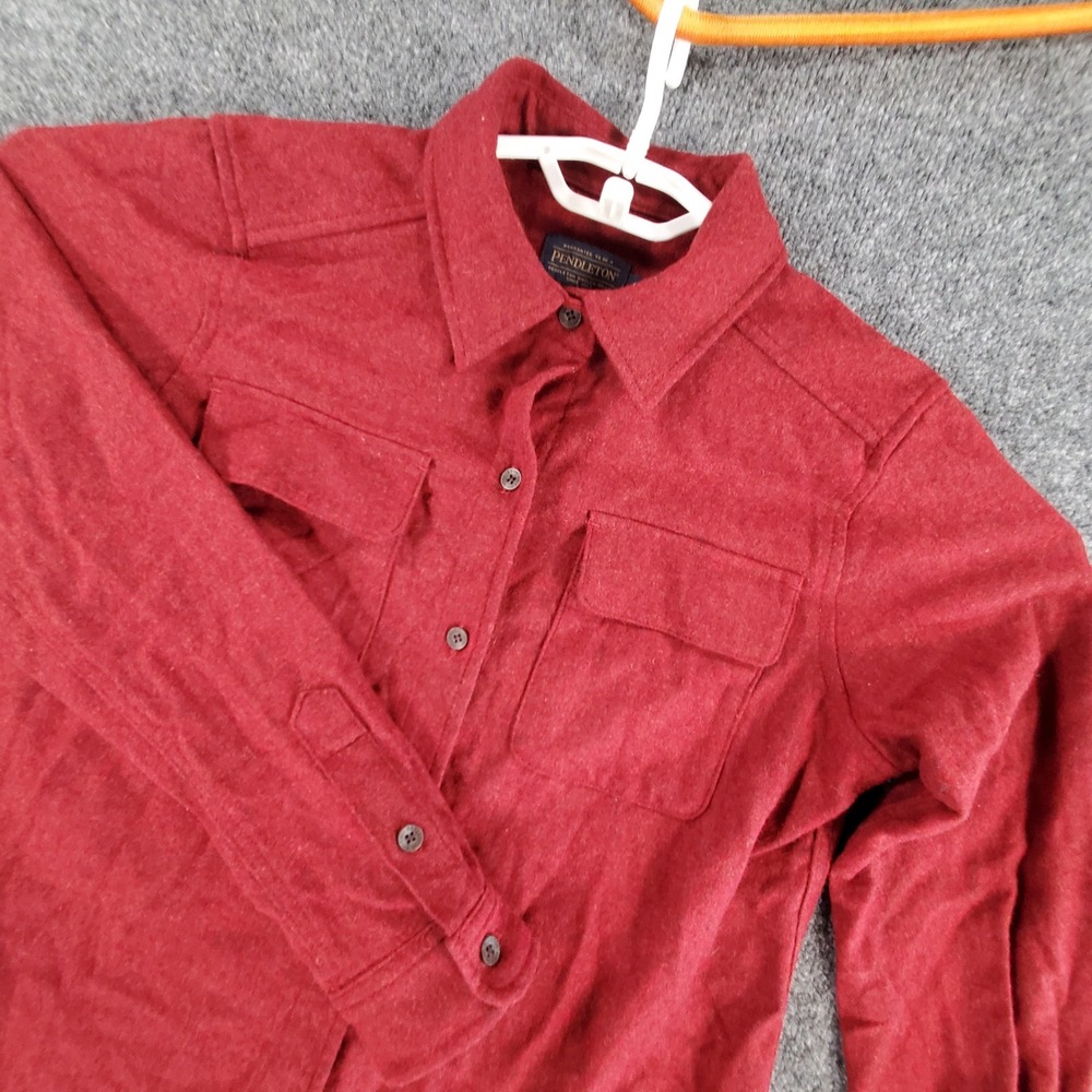 Pendleton Wool Shirt Womens S TM406-28273 Red Button Down Long Sleeve